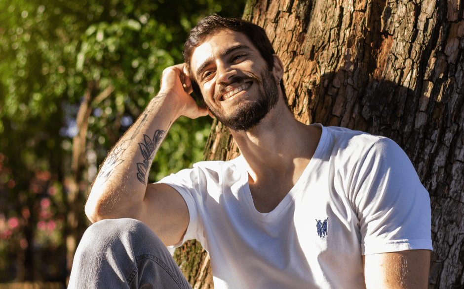 happy man after going to anger management